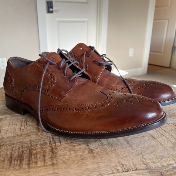 Cole Haan 10.5 M Wing Tip Dress Shoe - Tan - Picture 1 of 8
